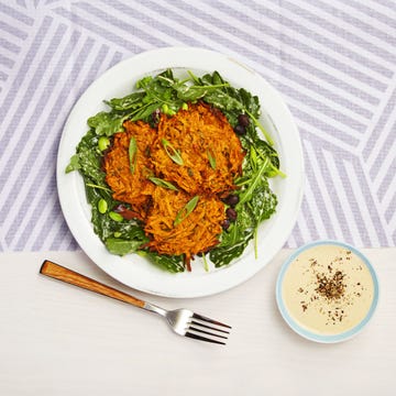 Sweet Potato Cakes with Kale and Bean Salad