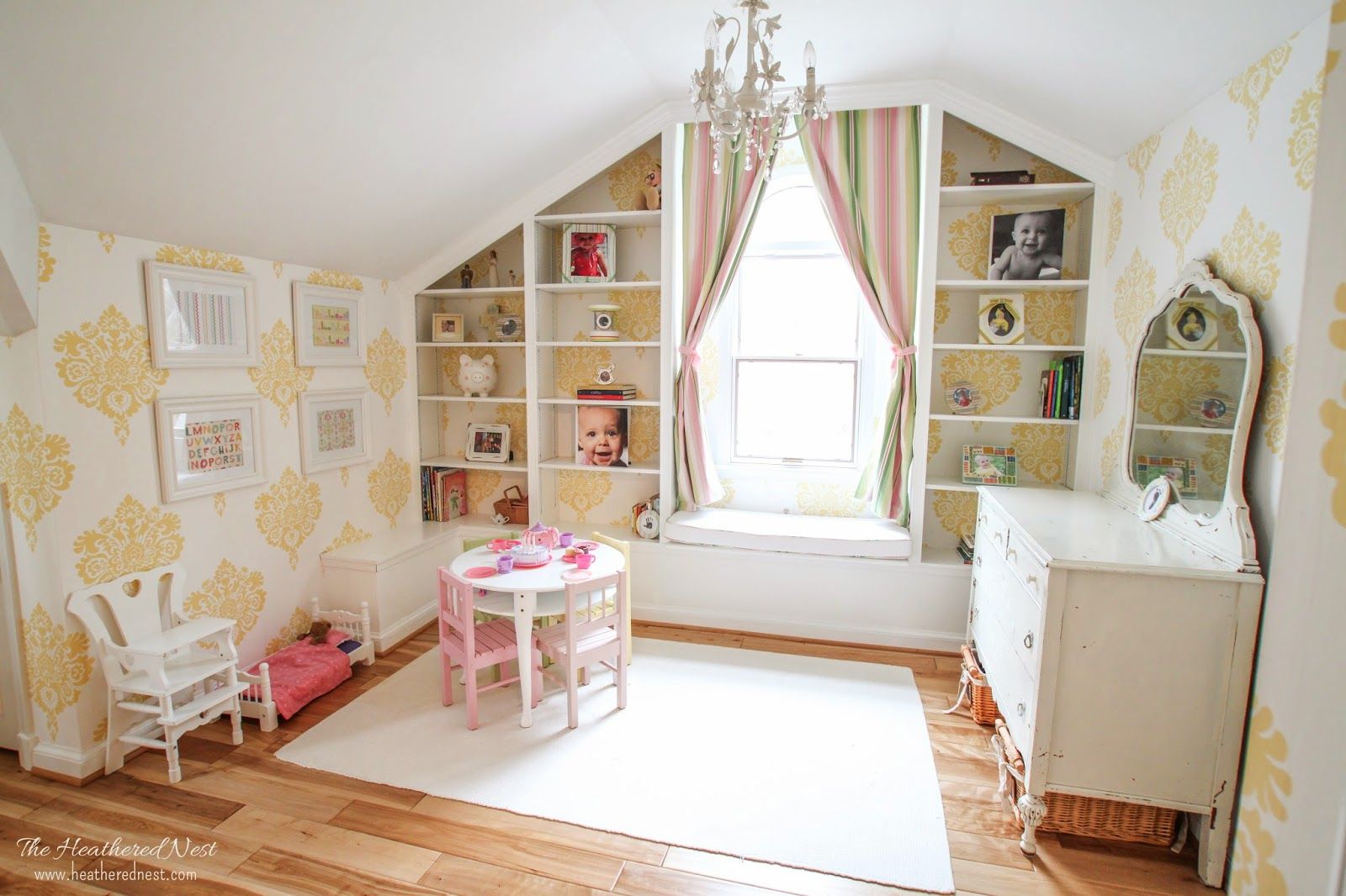 little girl room with black furniture