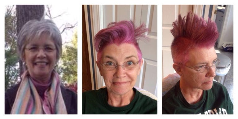 Mom With Cancer Dyes Hair Pink and Gets Mohawk Before Chemo - Janet ... Mom With Cancer Dyes Hair Pink and Gets Mohawk Before Chemo - Janet ...
