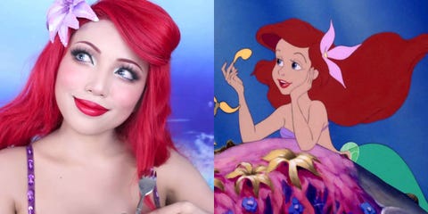 the little mermaid makeup tutorial disney princess ariel hair and