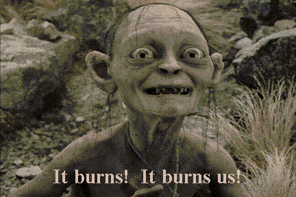 the lord of the rings the two towers gollum it burns