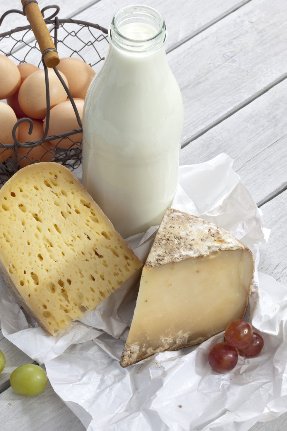 eggs milk and cheese