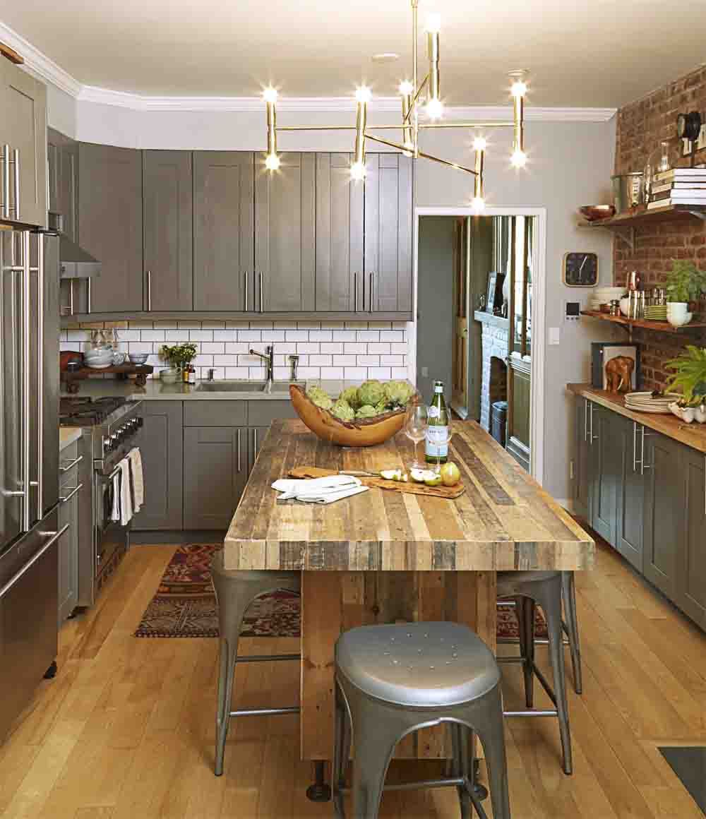 kitchen island with stools underneath