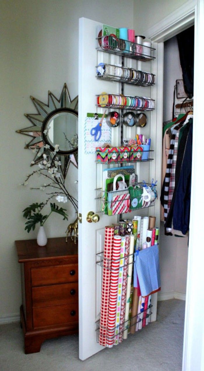 over the door gift wrap organizer