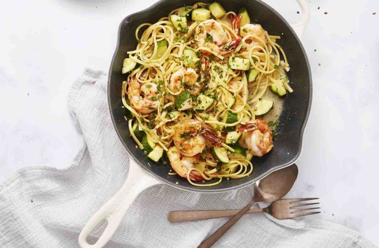 <p>Pasta plus garlic, shrimp, zucchini and wine equals everything you could possibly ever need (or want).</p><p><a href="http://www.goodhousekeeping.com/food-recipes/easy/a34146/shrimp-and-zucchini-scampi/" target="_blank"><em>Get the recipe for Shrimp and Zucchini Scampi Â»</em></a></p>