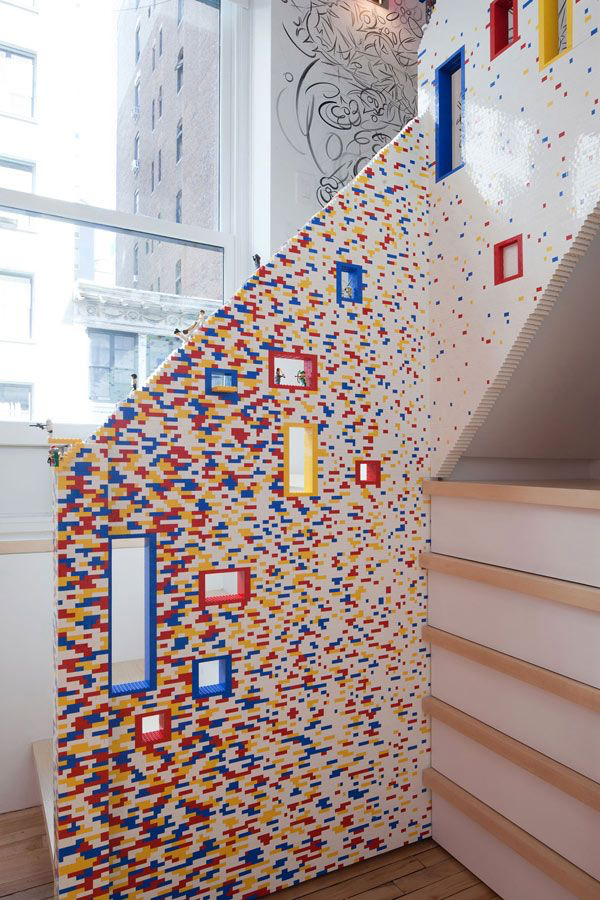 house with legos in the walls