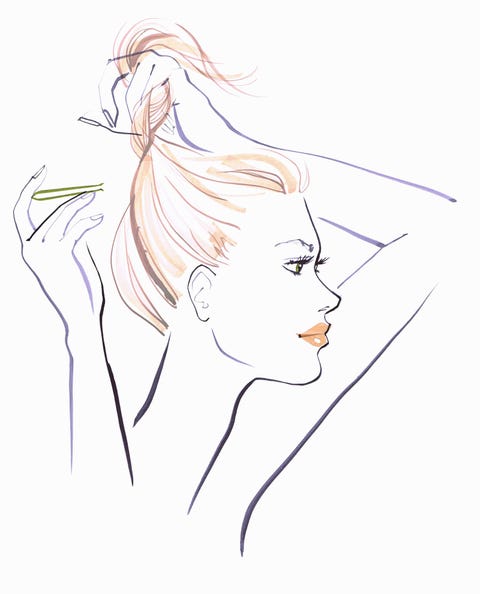 Woman Styling Hair image