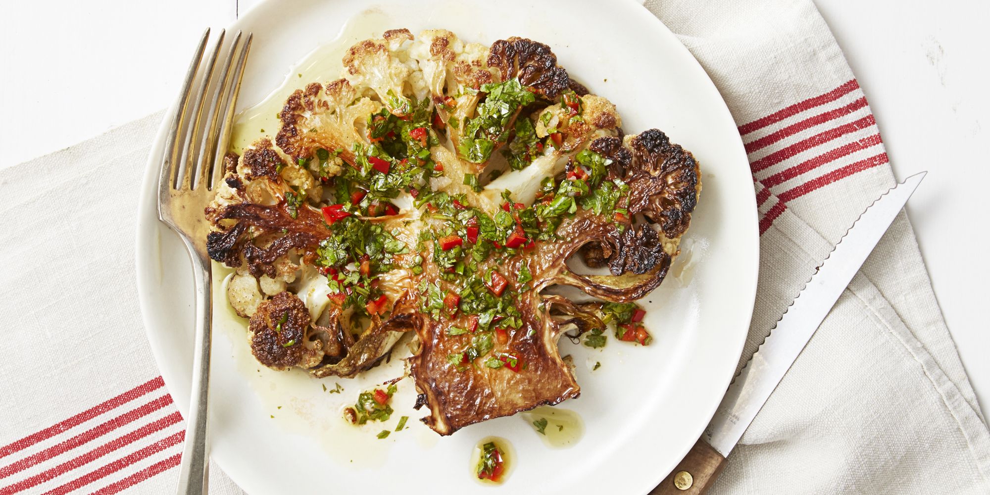 Roasted Cauliflower Steak Recipe With Chimichurri Sauce - How to ...