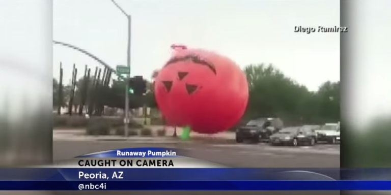 Runaway Inflatable Pumpkin Terrorizes Arizona Streets - Giant Jack-o ...