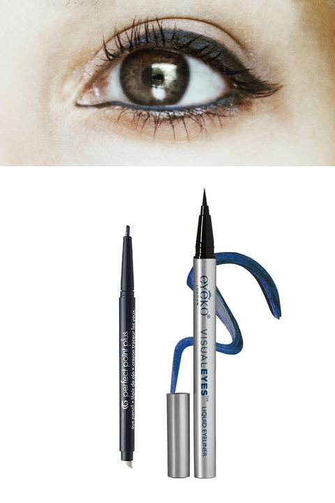 <p>Blue liner has been all over the runways, but unlike electric blue, navy is super wearable during the day and into the night. And, as opposed to black, midnight blues will read softer on warm brown eyes.</p><p>Try: <a href="http://www.drugstore.com/products/prod.asp?pid=19121&catid=183537&cmbProdBrandFilter=3328&aid=338666&aparam=19121&kpid=19121&CAWELAID=120142990000064792&CAGPSPN=pla" target="_blank">CoverGirl Perfect Point Plus Eyeliner in Midnight Blue</a> ($5.69) or <a href="http://www.net-a-porter.com/us/en/product/508851/eyeko/visual-eyes-liquid-eyeliner---ebony" target="_blank">Eyeko Visual Eyes Liquid Eyeliner in Marine</a> ($19).</p>