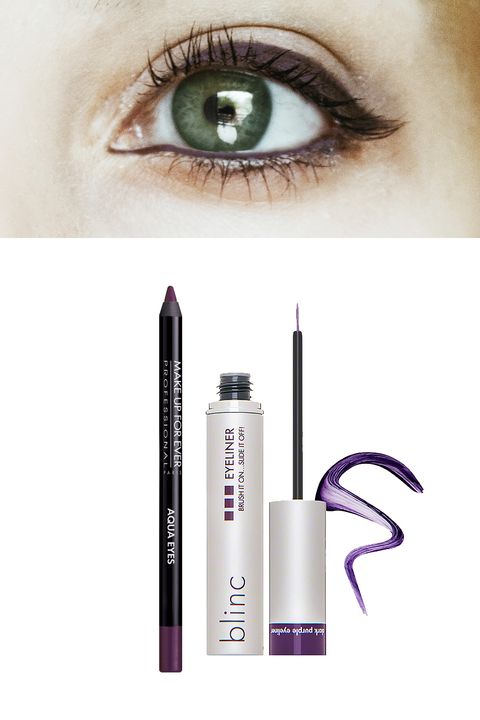 <p>A color match made in Gucci heaven, there's nothing like a green-eyed girl with a purple eye. The red undertones in a deep plum will enhance your natural verdant hues, while still feeling totally wearable. <span></span></p><p>Try: <a href="http://bit.ly/1Pb6hEq" target="_blank">Aqua Eyes Waterproof Eyeliner Pencil in Black Purple</a> ($19) or <span></span><a href="http://www.dermstore.com/product_Eyeliner_59582.htm" target="_blank">Blinc Cosmetics Eyeliner in Dark Purple</a> ($26).<br></p>