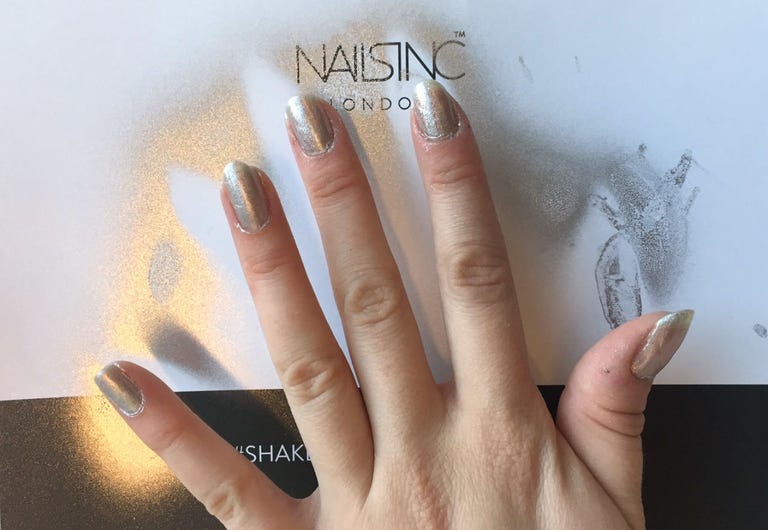 We Tried The New Spray On Nail Polish By Nails Inc And Just Like That You Ve Got Finished Nails I Gave Mine A Quick Wipe This Is How It Turned Out But If Want More Precise Job