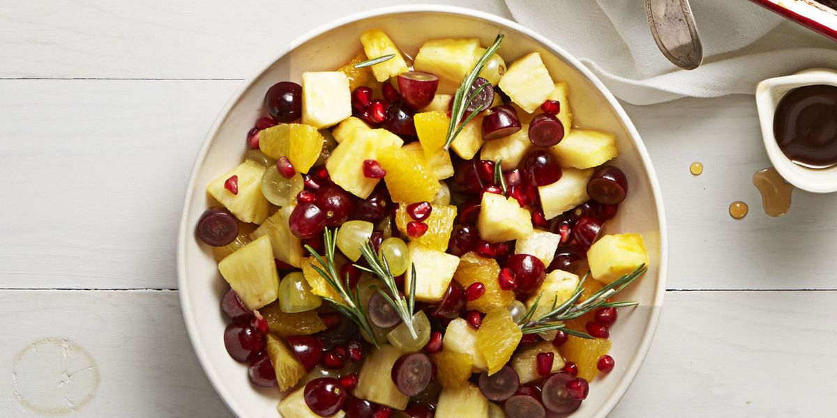 <p>Fruit salad doesn't have to be boring. We added pomegranate seeds and a rosemary infused syrup to make this one more festive. </p><p><a href="http://www.goodhousekeeping.com/food-recipes/easy/a35801/pineapple-pom-fruit-melange/" target="_blank">Get the recipe for Pineapple-Pom Fruit Melange »</a><br></p>