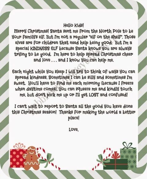 Kindness Elf Letter
