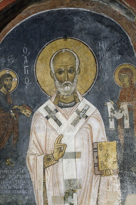 christmas facts- St Nicholas of Myra, fresco 