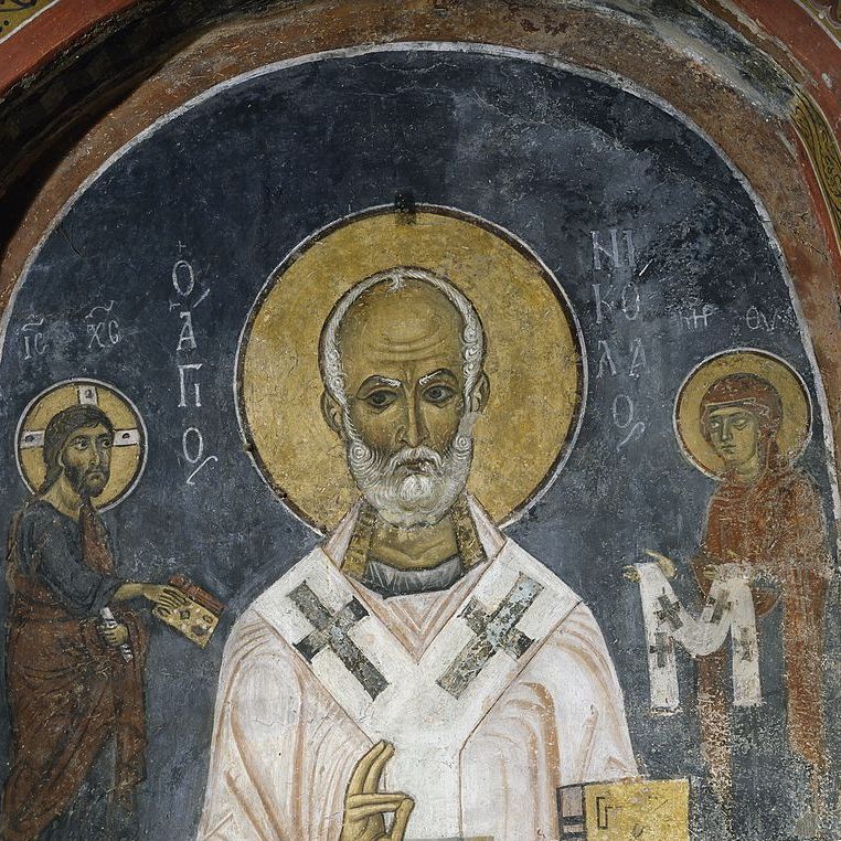 a fresco of st nicholas