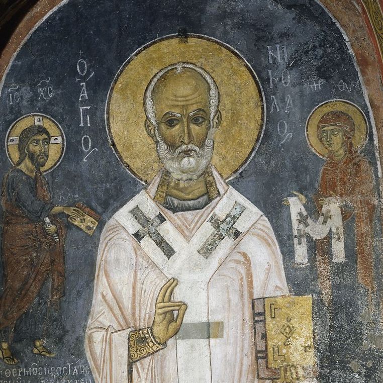 a fresco of st nicholas