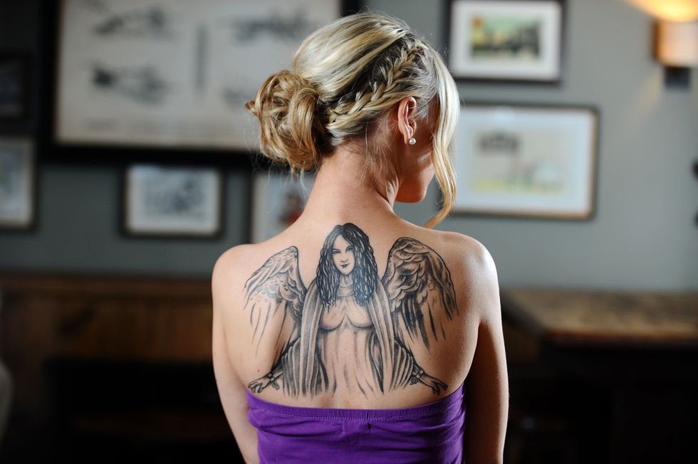 Woman Gets Memorial Tattoo in Honor of Sister Made of Ashes and Ink — Angel Memorial  Tattoo