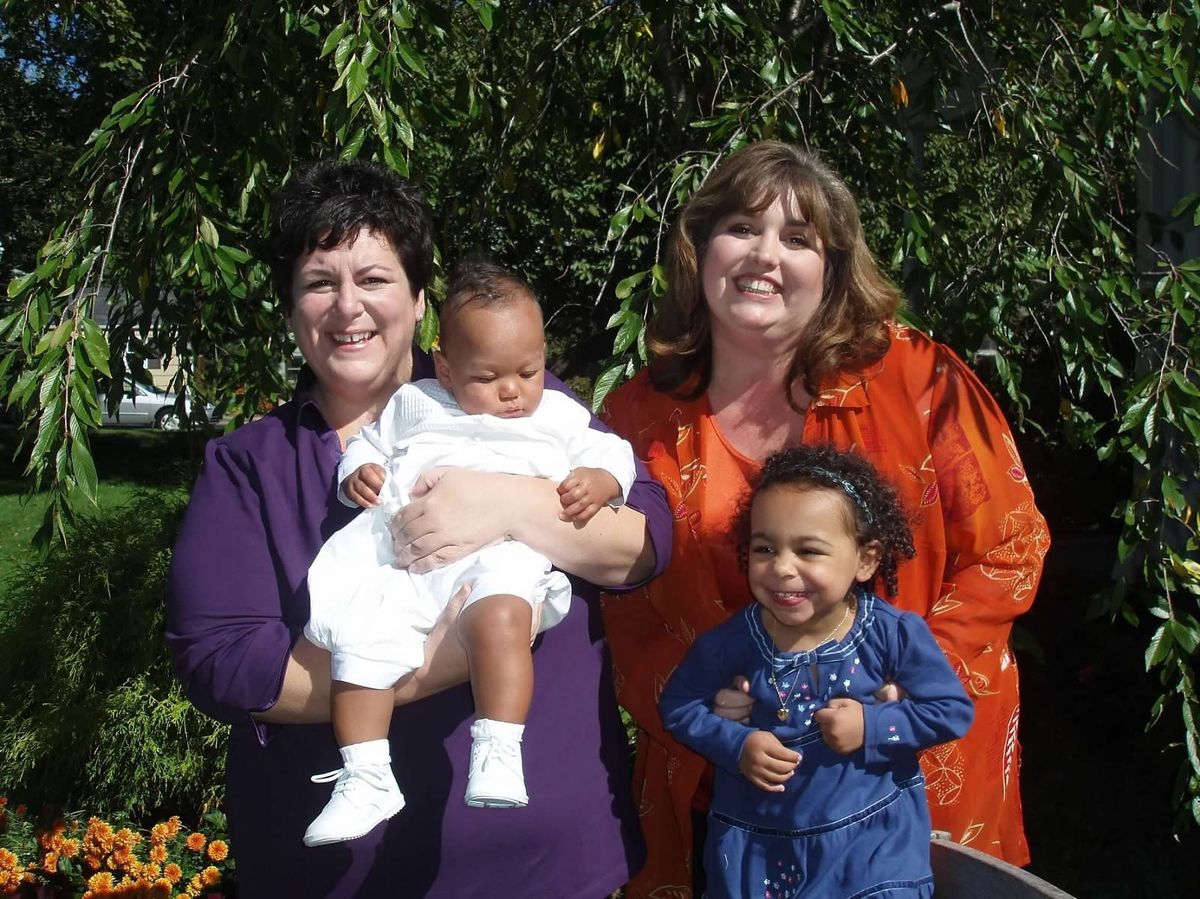 Jodi, Kimberly and Grace at son Jack's baptism