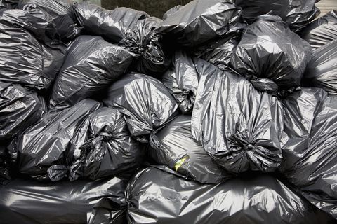 Bin bag, Black, Plastic, Waste, Plastic bag, Aluminium, Silver, 