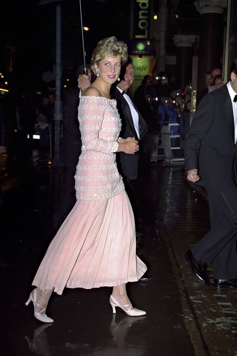 Princess Diana in a pink dress
