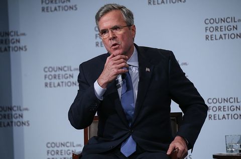 Republican presidential hopeful Jeb Bush speaks at the Council on Foreign Relations (CFR) on January 19, 2016 in New York, United States.