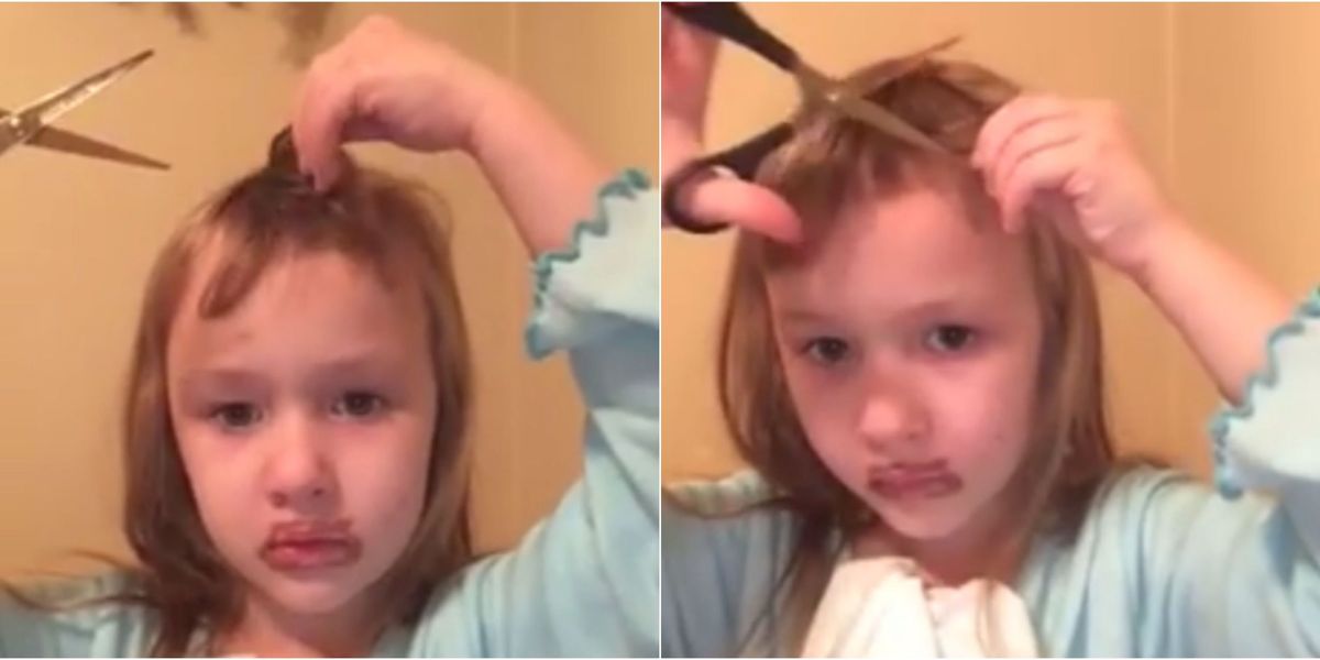 Little Girl Cuts Her Own Hair — Viral Video of Little Girl 