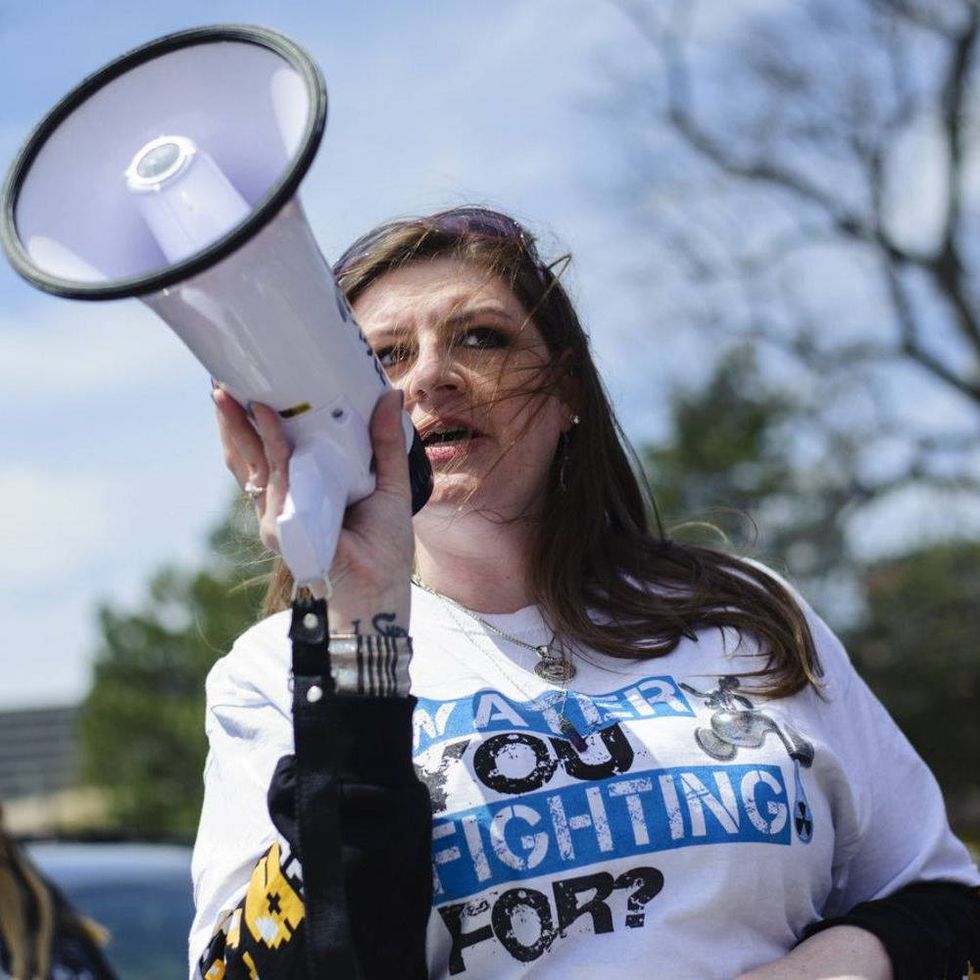 Melissa Mays led a protest of other Flint citizens in 2015.