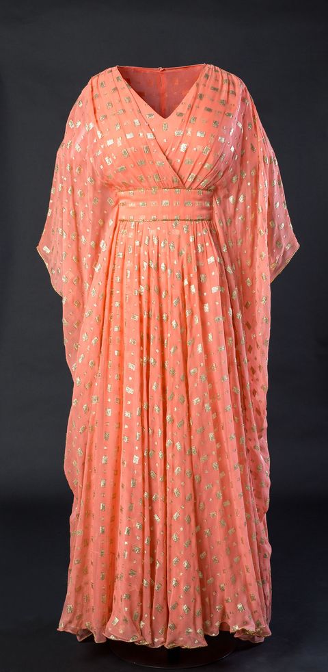 Sleeve, Textile, Red, Dress, Pink, Pattern, Peach, Orange, One-piece garment, Fashion, 