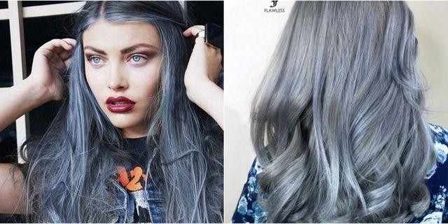 dark grey blue hair