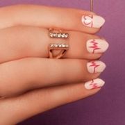 Finger, Skin, Jewellery, Nail, Fashion accessory, Pink, Manicure, Amber, Nail care, Body jewelry, 