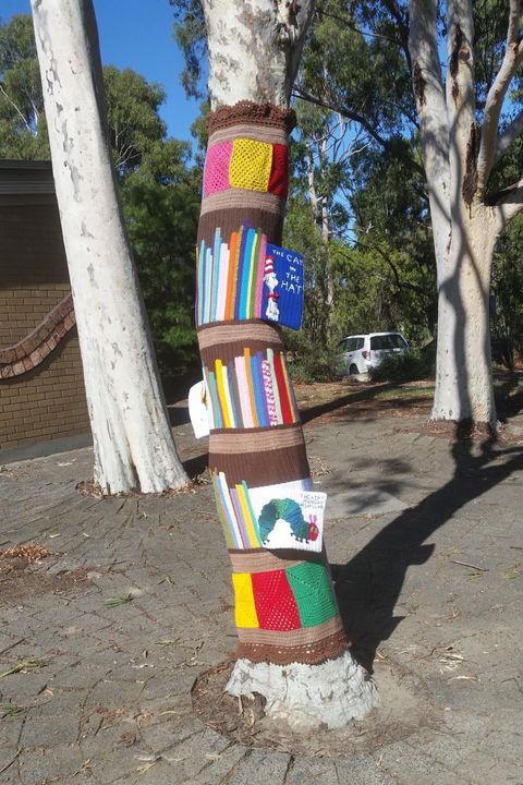 Children's Book Yarn Bombing - Ferntree Gully Community Centre