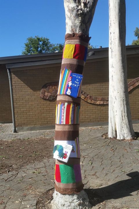 Children's Book Yarn Bombing - Ferntree Gully Community Centre