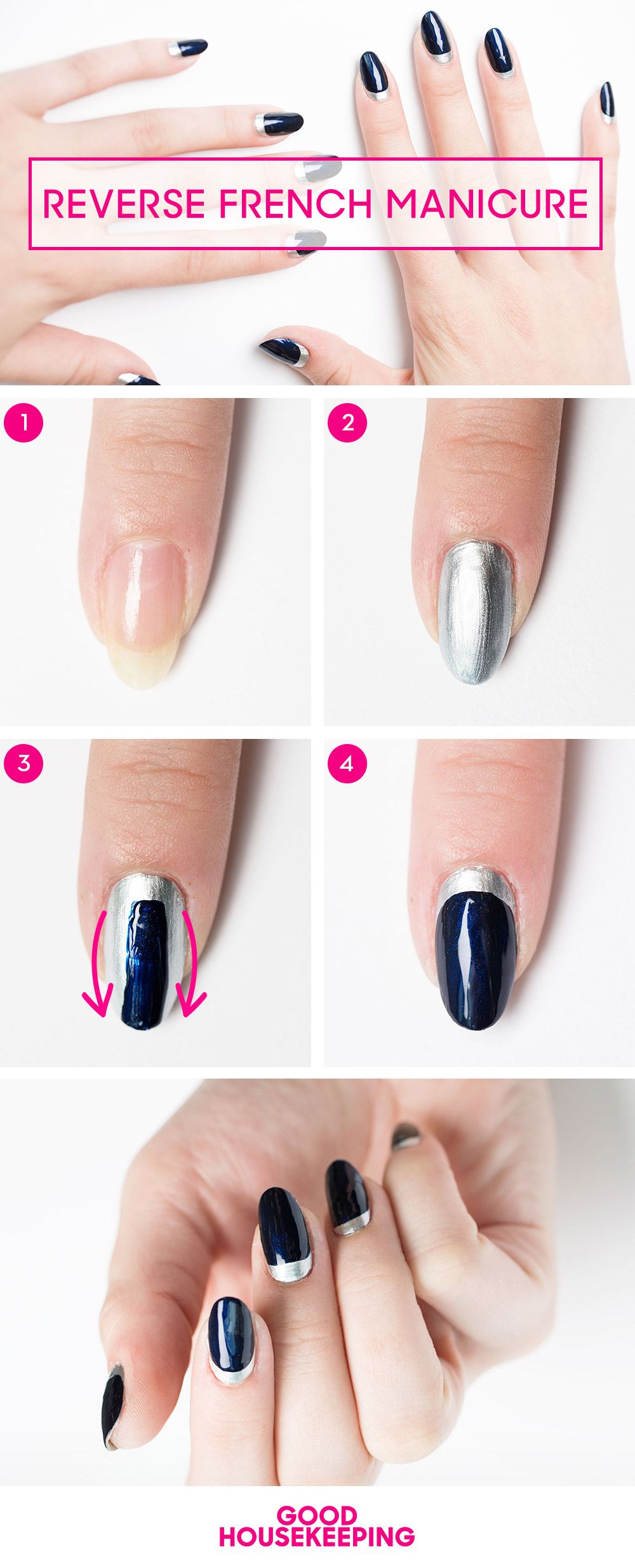 40 Gorgeous Crescent Moon Nails | Art and Design | Moon nails, Moon manicure,  Half moon nails