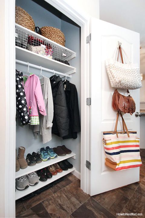 closet organizer ideas - purse hooks