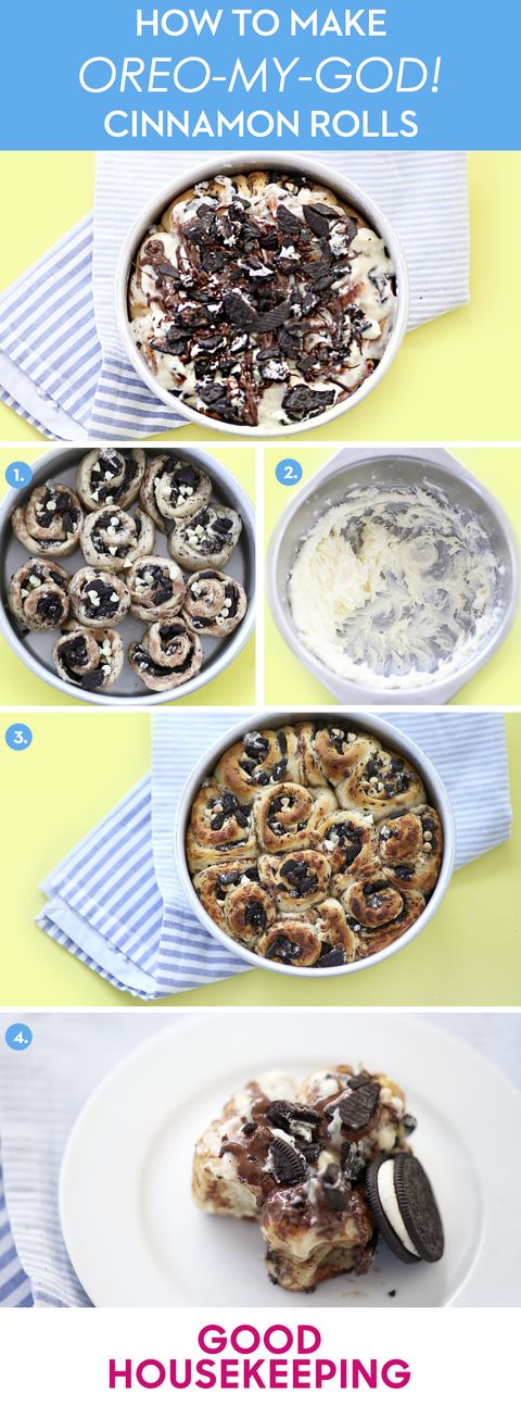 Learn how to make cookies and cream cinnamon rolls