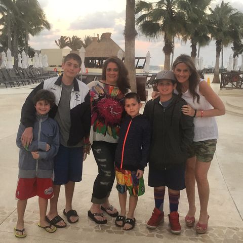 Denise Albert and her sister and their sons in Mexico
