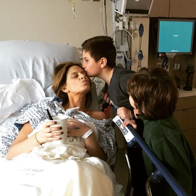 Denise Albert and her sons after surgery breast cancer mom divorce