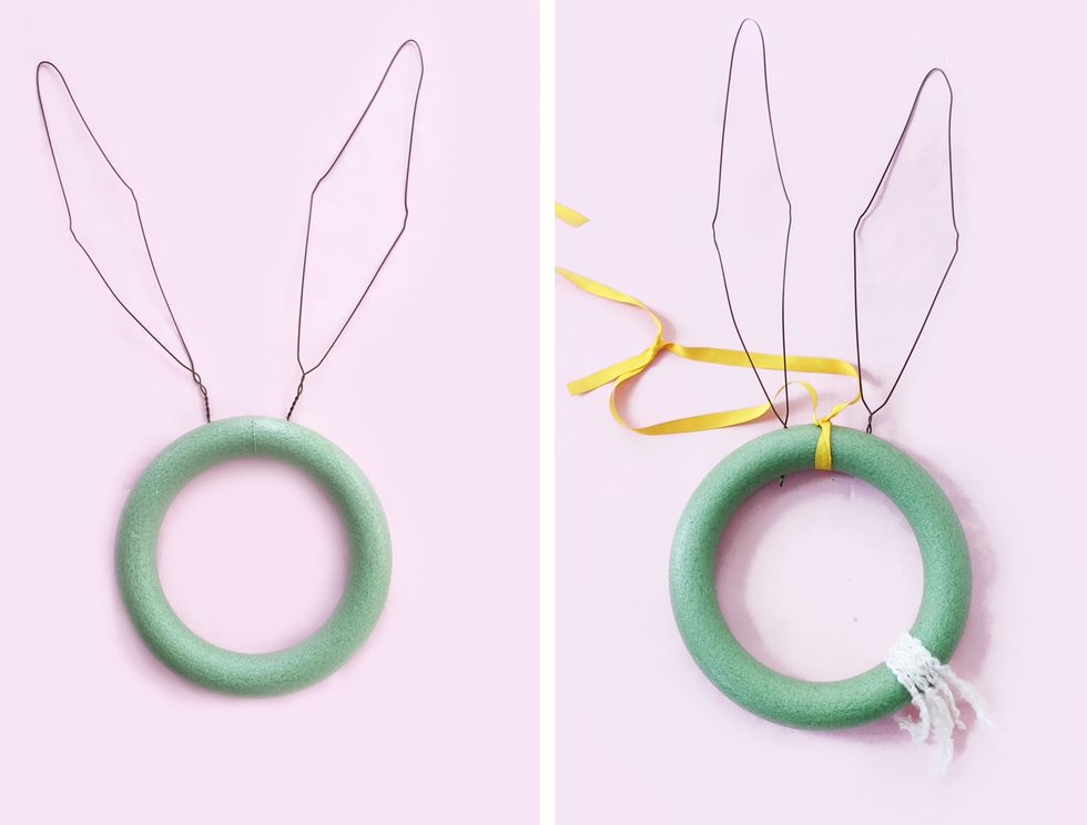 How to make an Easter bunny wreath.