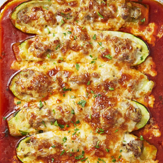 Sausage Stuffed Zucchini Boats Recipe Good Housekeeping Zucchini Recipes 1435