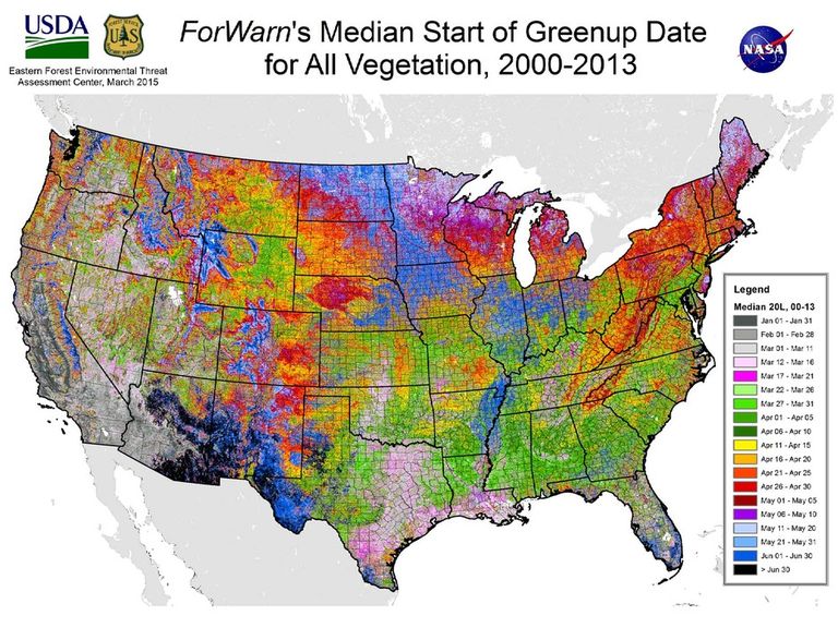 Satellite Map Tool That Shows When Greening Season Starts Map of