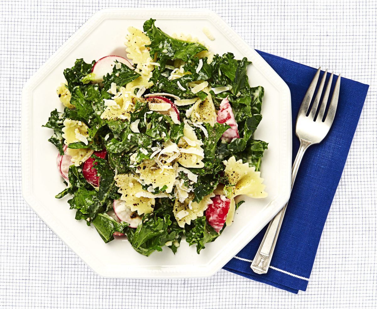 Kale Caesar Pasta Salad