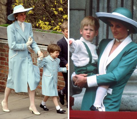 Princess Diana With Children in Matching Outfits