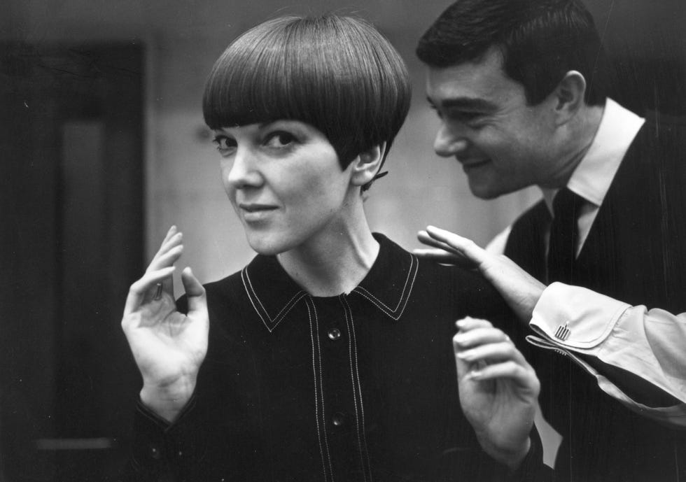 taking the same bob a step further, sassoon popularized the modern, geometric look on women including mary quant