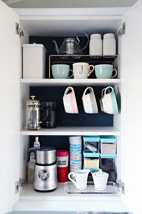 how to organize your coffee cups - kitchen coffee mug organization ideas