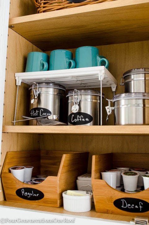 How To Organize Your Coffee Cups Kitchen Mug Organization Ideas Kitchen Coffee Mug Organization Ideas, Under Cabinet Coffee Mug Storage
