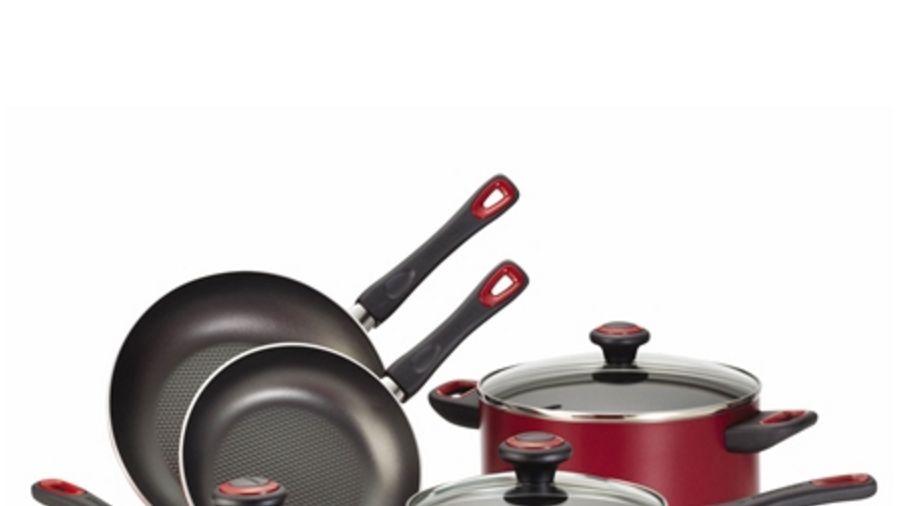 Farberware 15-Piece Cookstart Nonstick Aluminum Cookware Set - Red