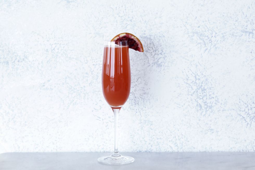 Learn to makeover an easy mimosa recipe using blood orange juice.