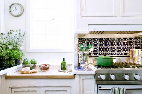 <p>For most people, kitchens trend toward neutral territory — but too much beige, white, or gray is a missed opportunity for some lively pattern, which can make a kitchen feel more like home.
</p><p><br>
</p><p>"Tile can coexist beautifully with solid surfaces," says designer <a href="http://www.lindsaypenningtoninc.com" target="_blank">Lindsay Pennington</a>. "It adds a rustic element that takes an edge off modern kitchens. I adore Spanish and Moroccan tiles for their playful colors and sense of personality."</p>