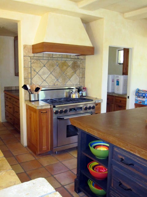 Room, Wood, Floor, Interior design, House, Kitchen appliance, Kitchen, Major appliance, Countertop, Cabinetry, 